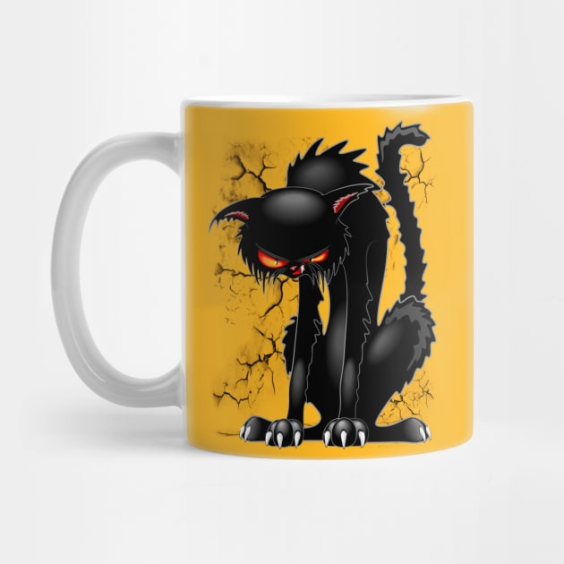 Black Cat Evil Angry Funny Character by BluedarkArt